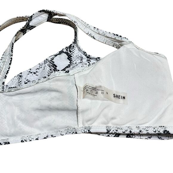 Snakeskin Print High Waist Bikini Set Size M White Black Pink Costume Party NWOT - Picture 5 of 8